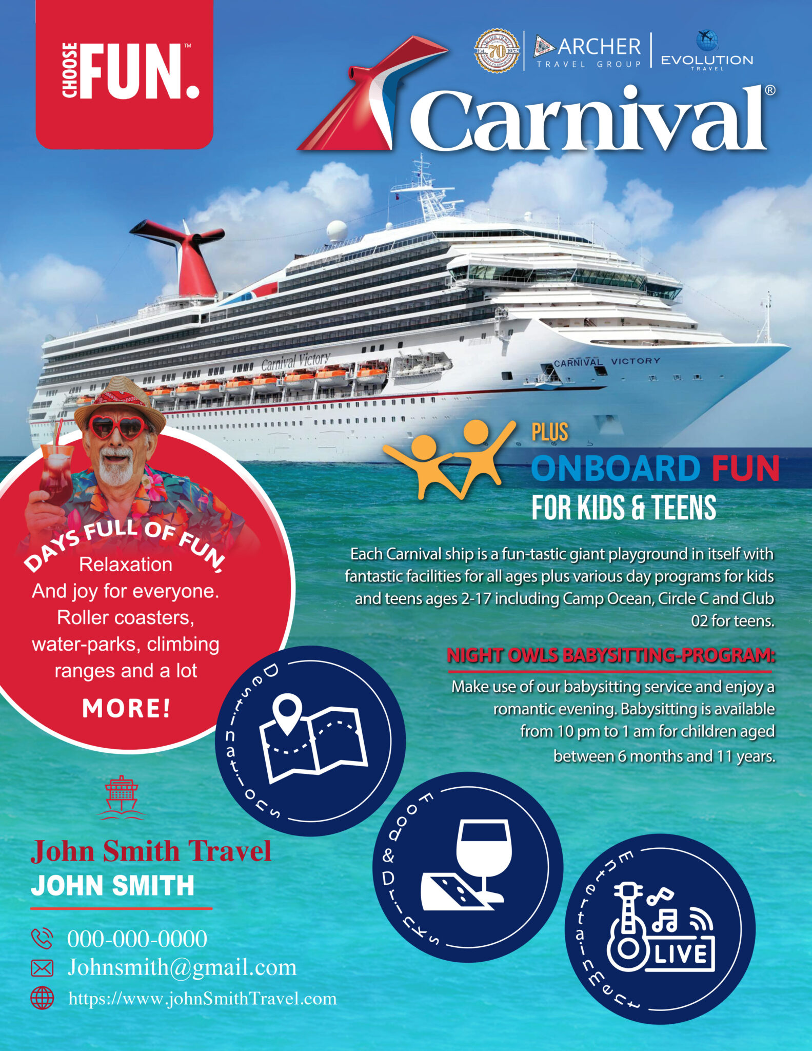 carnival-cruise-flyer-nightowls-archer-evolution-travel-shop