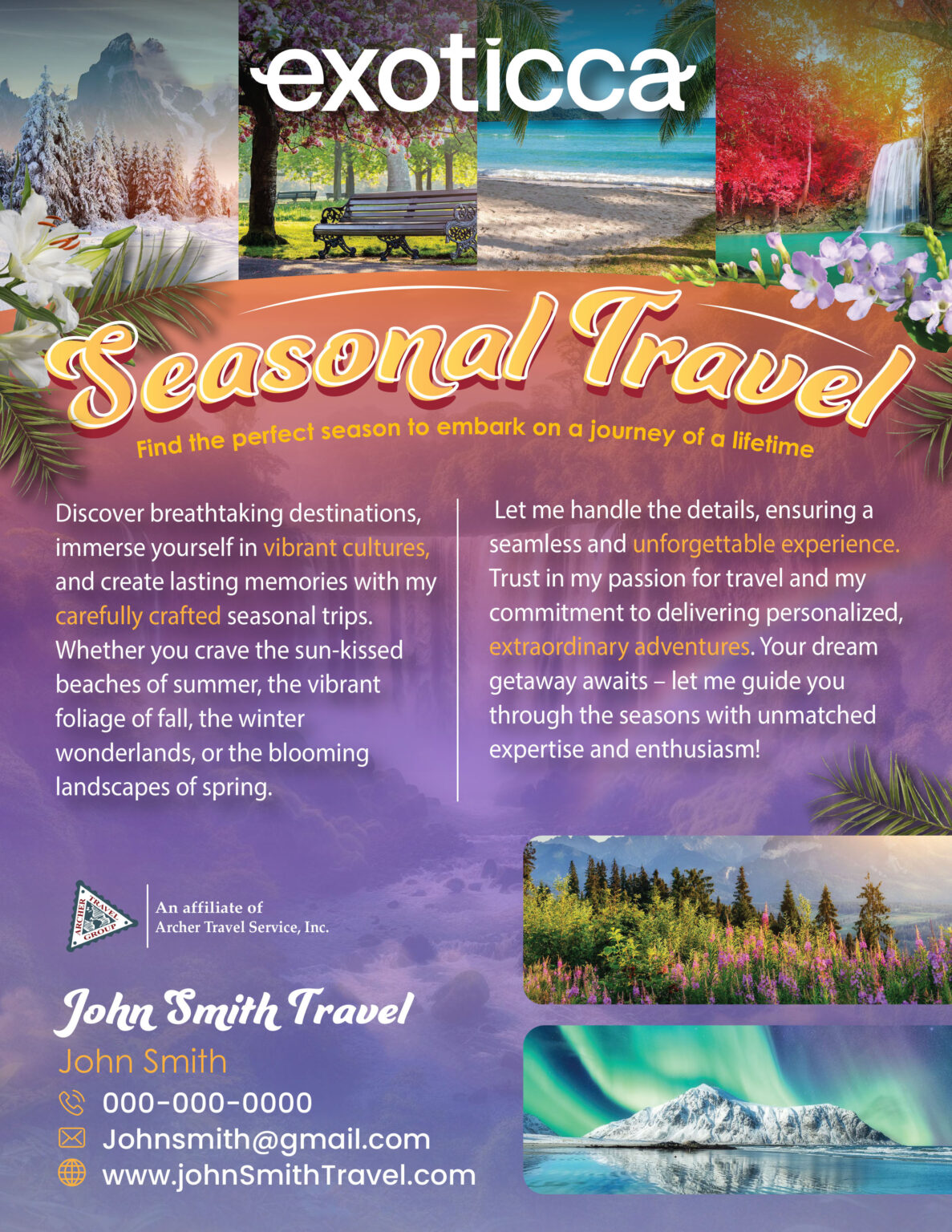 Exoticca Flyer - (Seasonal Travel) - Archer | Evolution Travel Shop